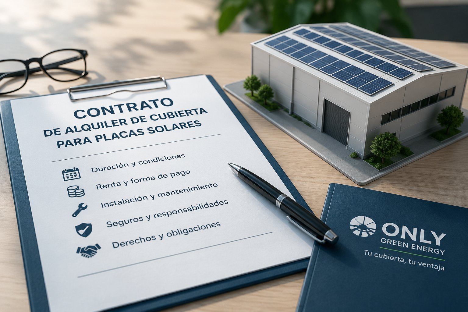 Contrato de alquiler de cubierta para placas solares